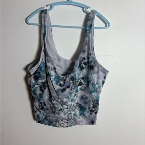 lululemon athletica Floral Tank Top - Blue and Gray